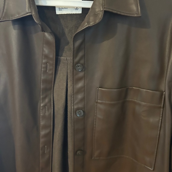 Abercrombie & Fitch Women’s Brown Button-up Shirt Jacket Oversized Small - Picture 4 of 4